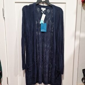 Market & Spruce Blue Cable Knit Cardigan